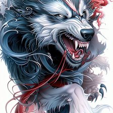 Схема вышивки «Волк»