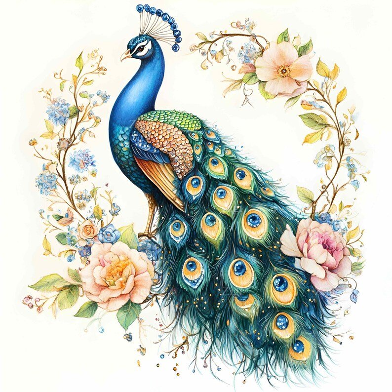 aves - pavo real - оригинал