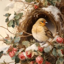 Схема вышивки «Winter bird»