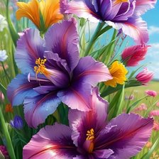 Схема вышивки «цветы»