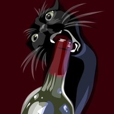 Схема вышивки «Кисик и вино»