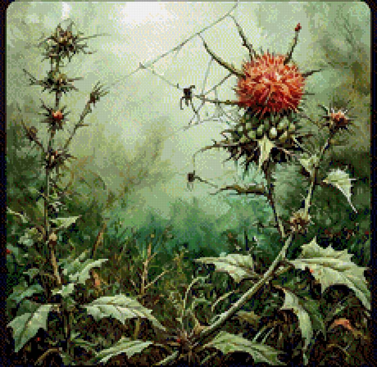 Чертополох - паутина - предпросмотр