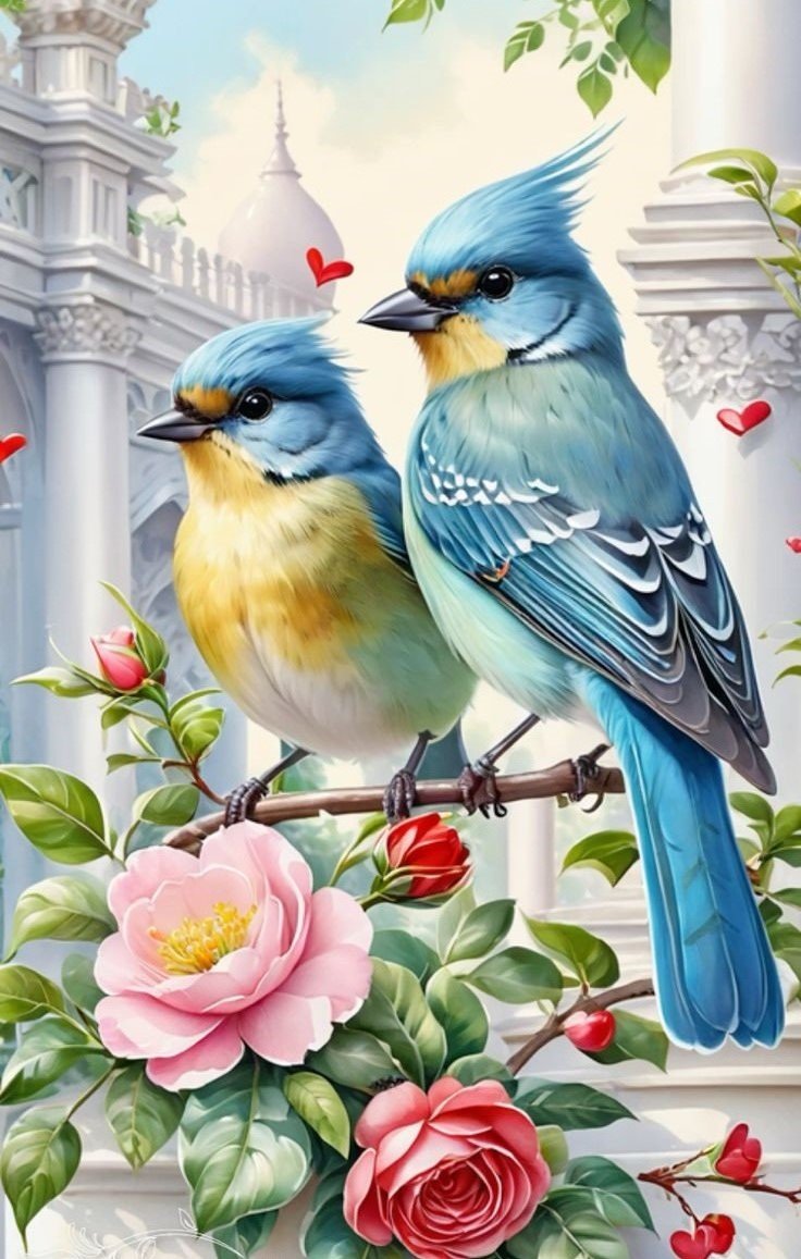 Птички - пейзаж - оригинал