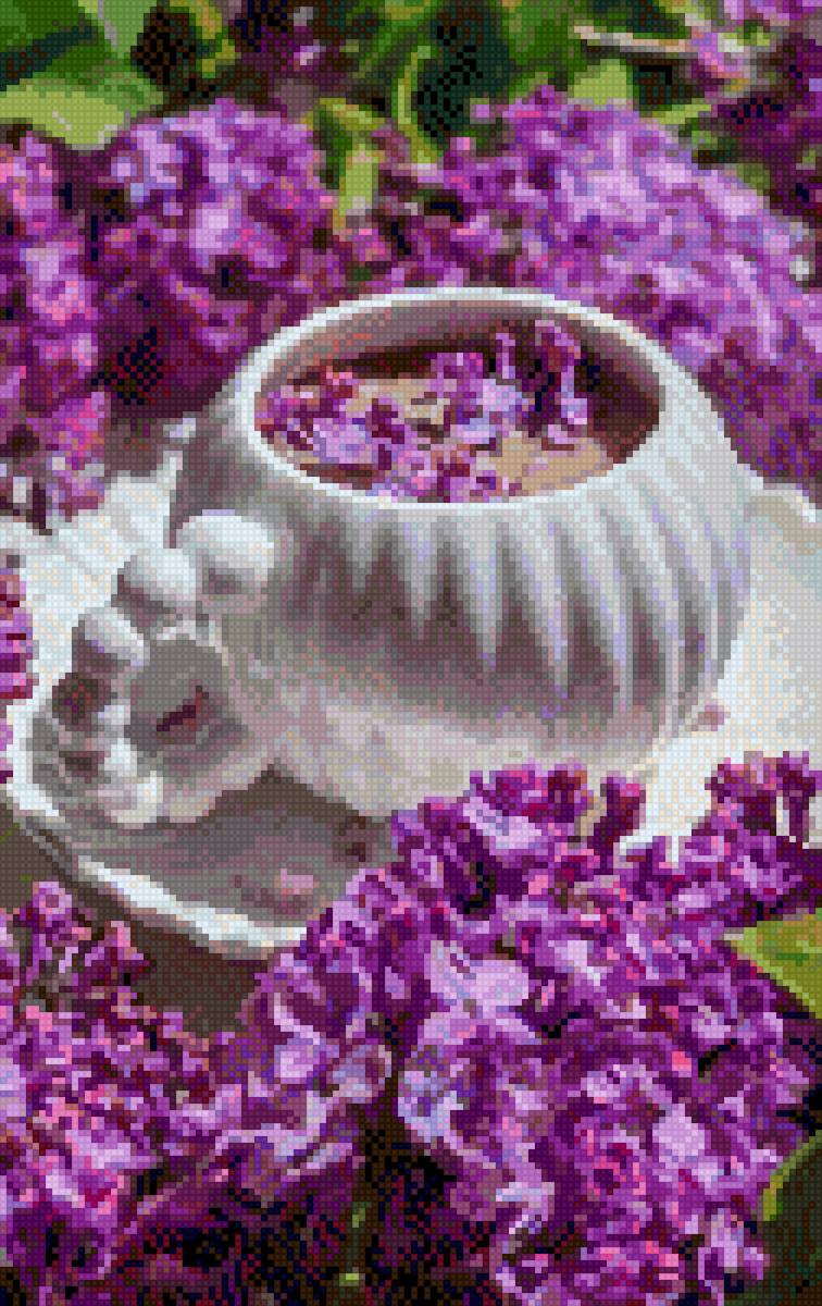 Кофе и сирень - кофе и цветы - предпросмотр