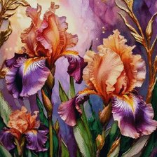 Схема вышивки «Iris colorés»