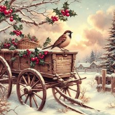 Схема вышивки «Christmas wagon»