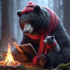 Схема вышивки «Медведь ученый»