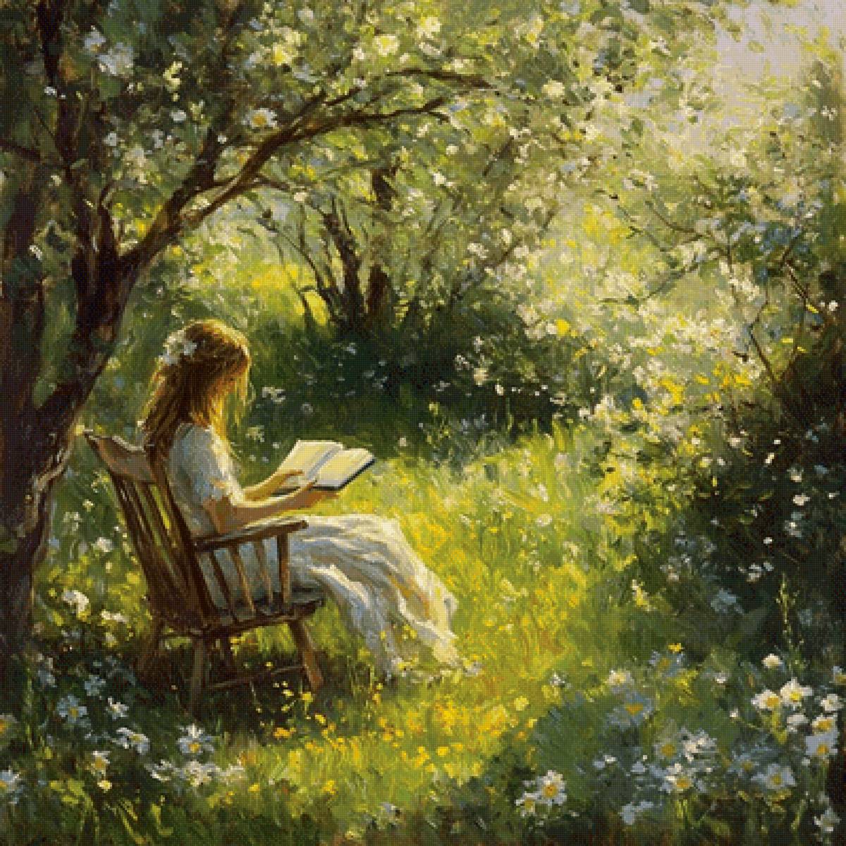 Девушка с книгой - художники - предпросмотр