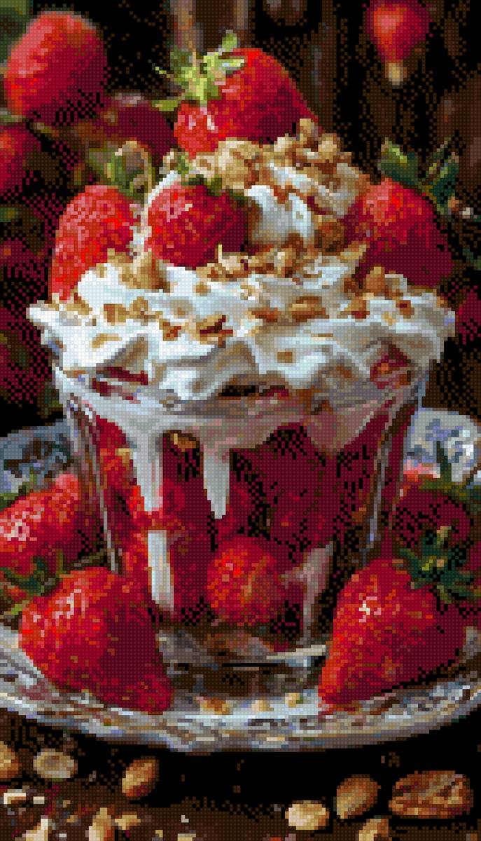 Клубника со сливками - десерт, еда, клубника - предпросмотр