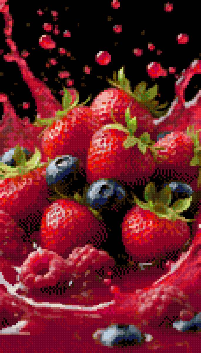 Ягодный морс - черника, ягоды, клубника - предпросмотр