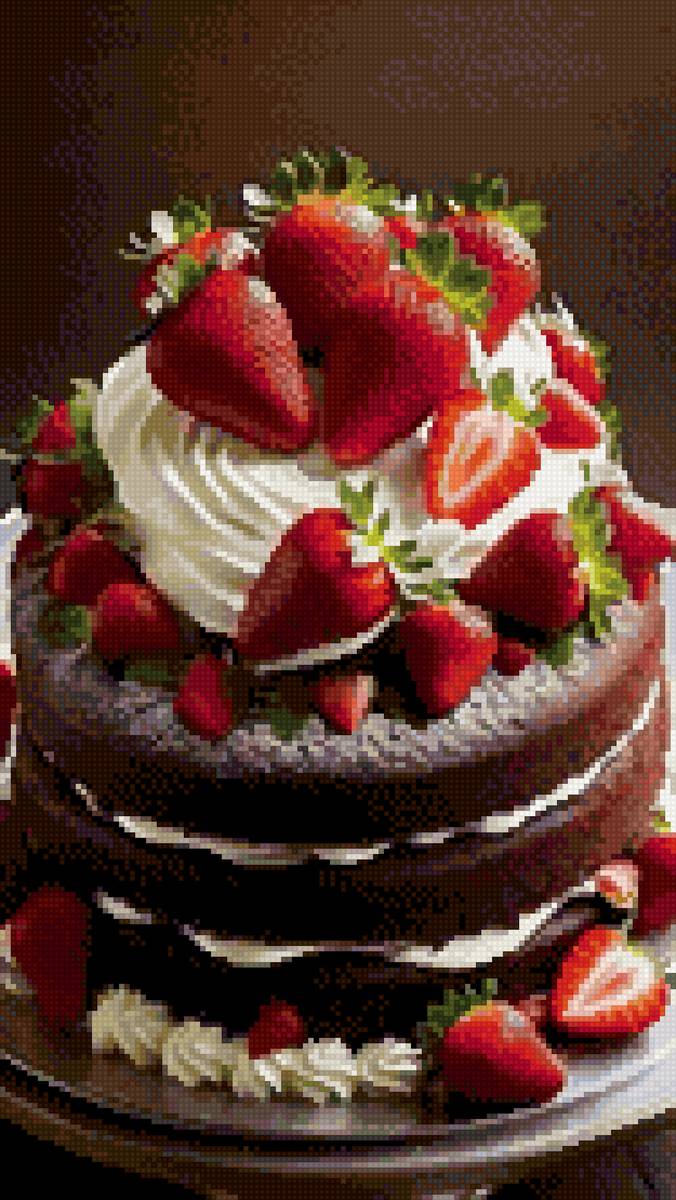 Клубничный торт🍓🍰 - еда, клубника, торт, десерт - предпросмотр