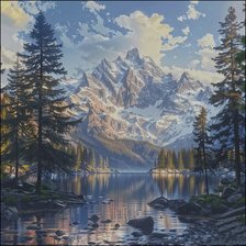 Схема вышивки «Горы»