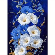 Схема вышивки «небесно-голубой вьюнок»