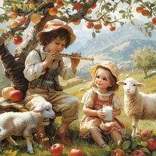 Схема вышивки «юные пастушкИ»