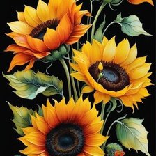 Схема вышивки «Подсолнухи»