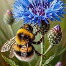 Схема вышивки «Пчелка и василек»