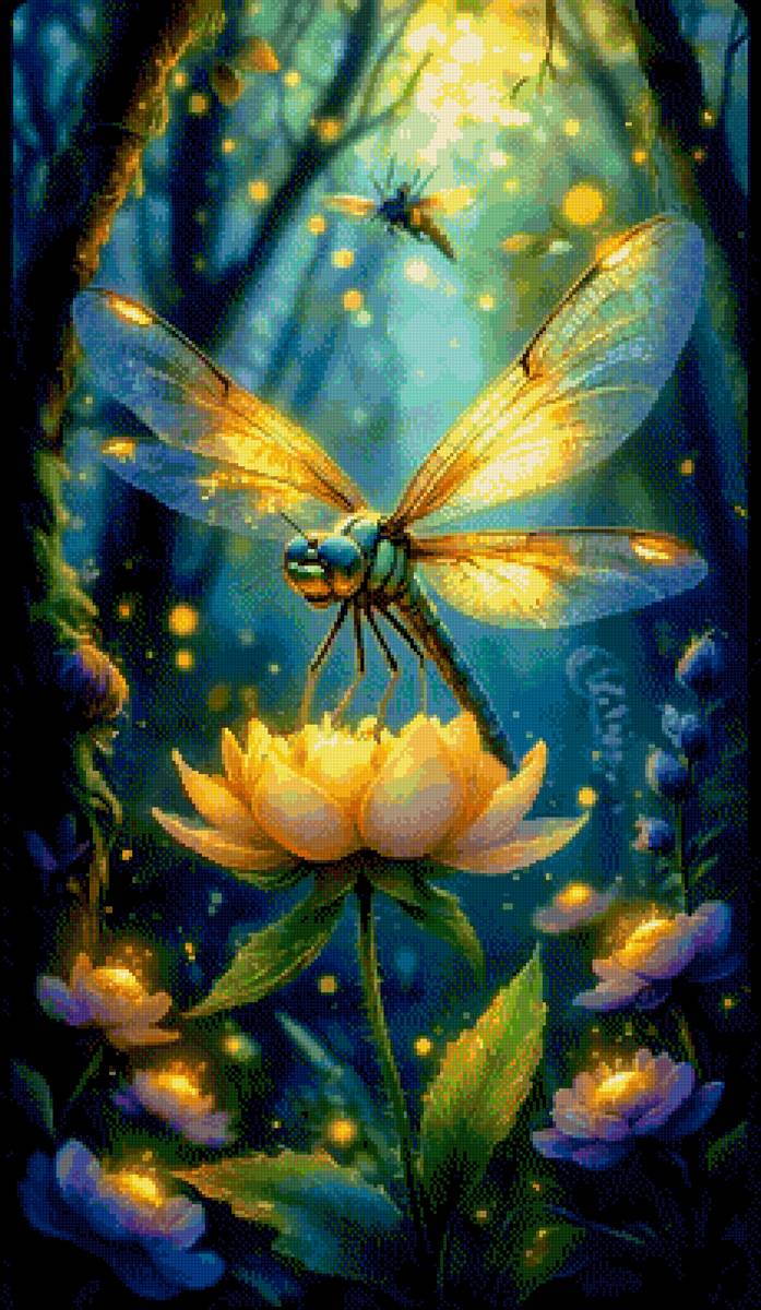 Цветок - стрекоза - предпросмотр