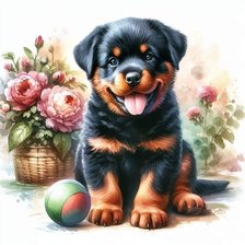 Схема вышивки «Собака»