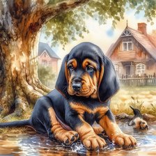 Схема вышивки «Собака»