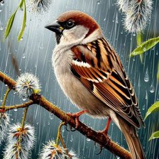 Схема вышивки «воробей»