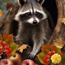 Схема вышивки «енот»