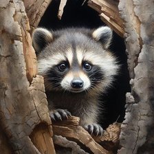 Схема вышивки «енот»