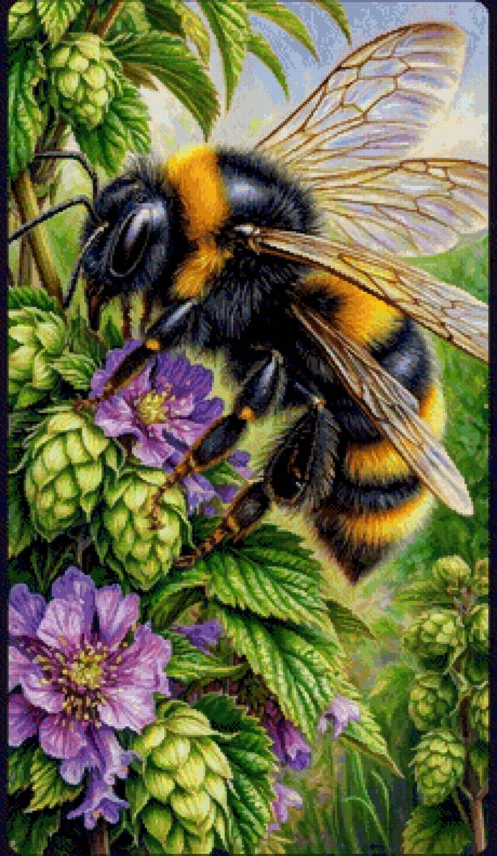 Цветы - шмель - предпросмотр