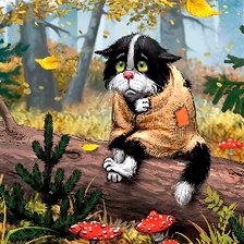 Схема вышивки «Грустный котик Пан Коцкий»