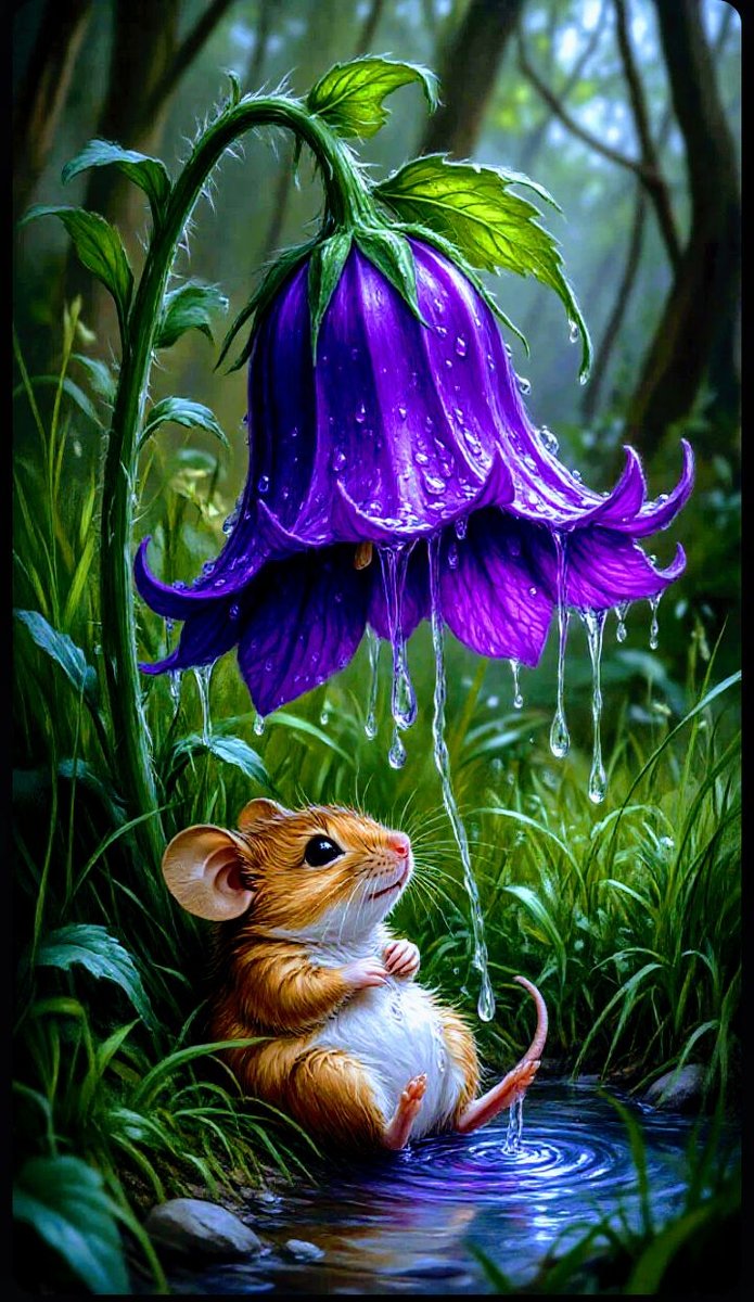 Цветы - мышь - оригинал