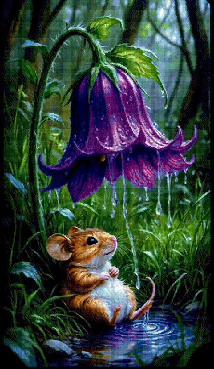 Цветы - мышь - предпросмотр