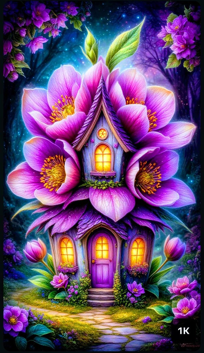 Цветы - дом - оригинал