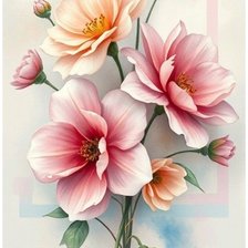 Схема вышивки «Розовые цветы»