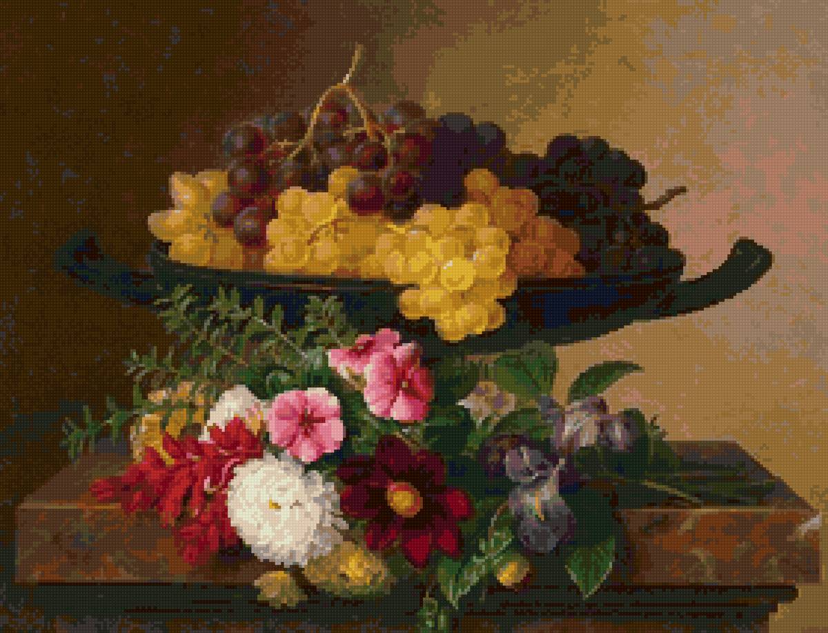 №2904950 - цветы букет фрукты натюрморт - предпросмотр