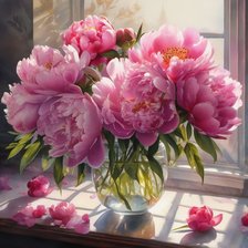 Схема вышивки «Пионы в вазе»