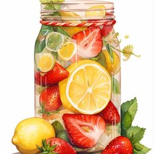 Схема вышивки «Клубничка. Коктейль.»