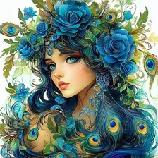 Схема вышивки «Заколдованная пава»