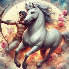 Схема вышивки «Стрелец в 3 нитки, черно-белый вариант»