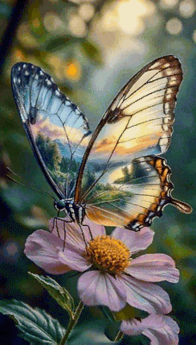 Лето в бабочке - бабочка, цветок, лето - предпросмотр