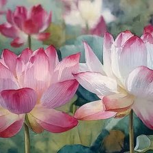 Схема вышивки «lotus roses et blancs»