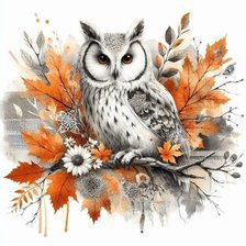 Схема вышивки «филин»