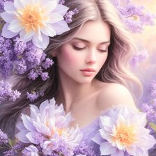 Схема вышивки «Этюд в сиреневых тонах»