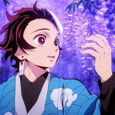 Схема вышивки «Танджиро и глициния»