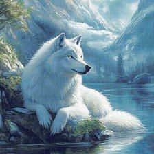 Схема вышивки «Белая волчица»