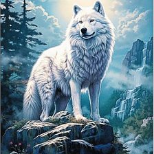 Схема вышивки «Белый волк»