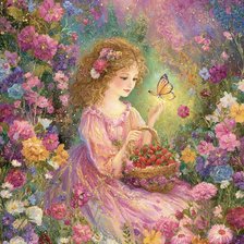 Схема вышивки «Bé Gái»