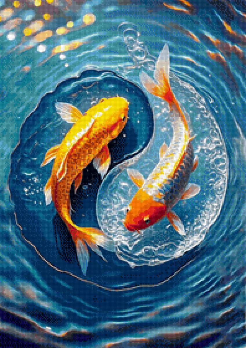 Рыбки инь янь - карпы, fish, фиш, инь янь, рыбки - предпросмотр