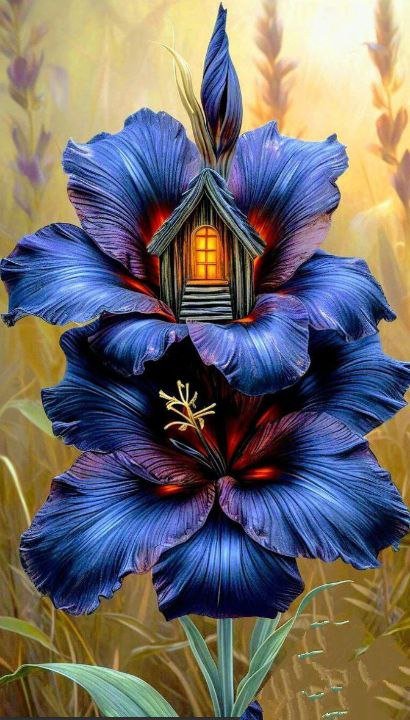 Цветы - дом - оригинал