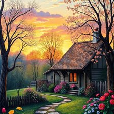 Схема вышивки «Домик»