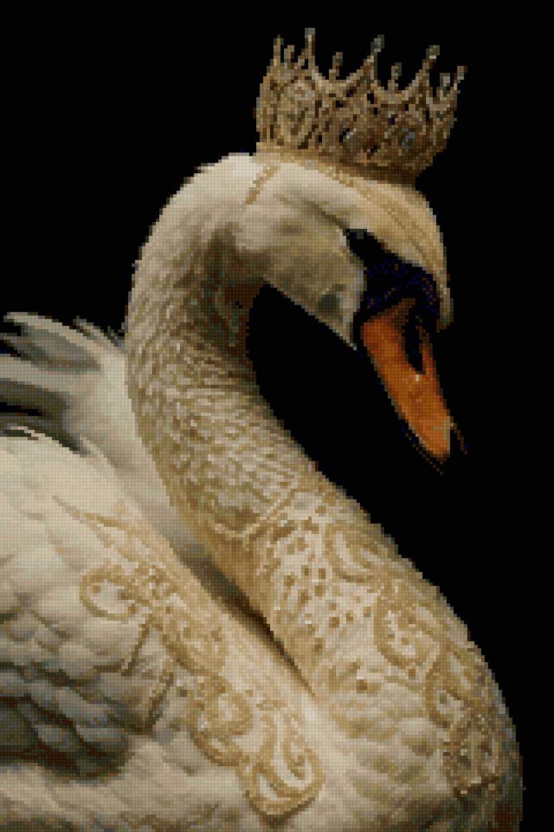 Лебедь - корона, лебедь, белый - предпросмотр