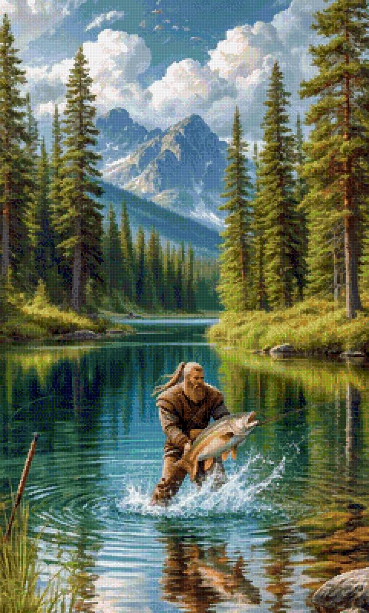 Удача! - река, рыба, лес - предпросмотр